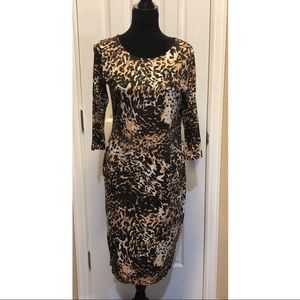 Fitted Leopard Dress - Size 16